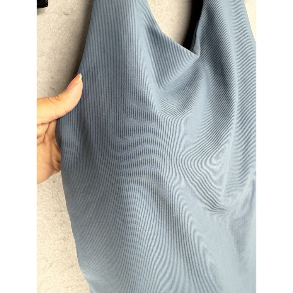 32 Degrees Cool Women's Soft Ribbed Fabric with Built-In-Bra Top Blue Size S - Picture 6 of 8
